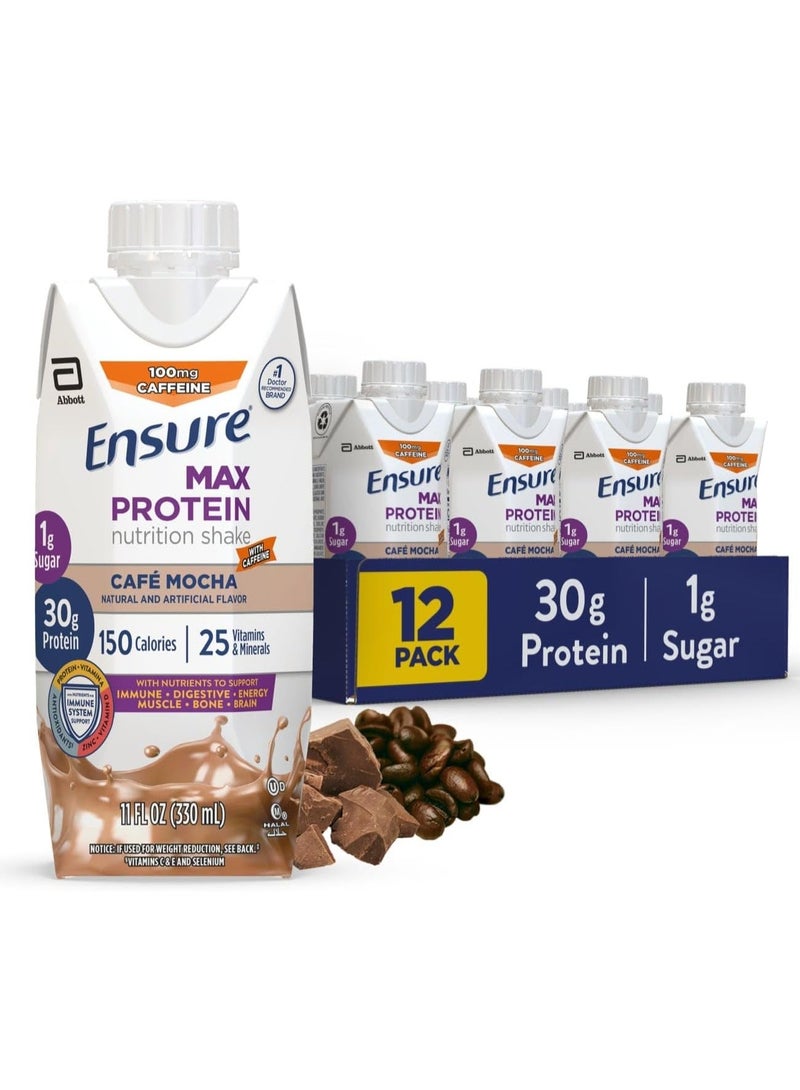 Ensure Max Protein Nutrition Shake Cafe Mocha 330 ml Pack of 12 - Image 1