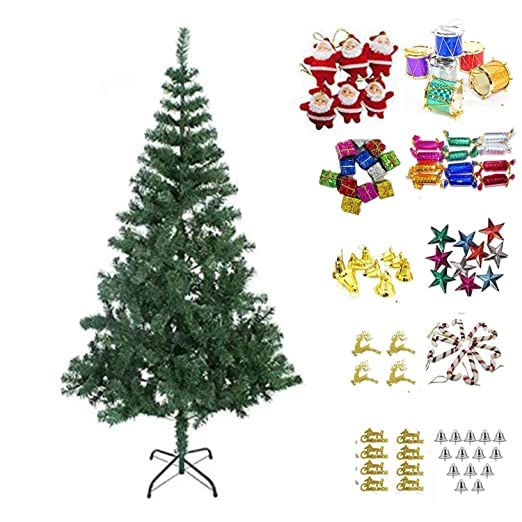 Taufa Villa Taufa Villa 5Ft Xmas Tree with 72 Decoration Ornaments Lightweight with Solid Metal Legs Ideal for Christmas Decoration 