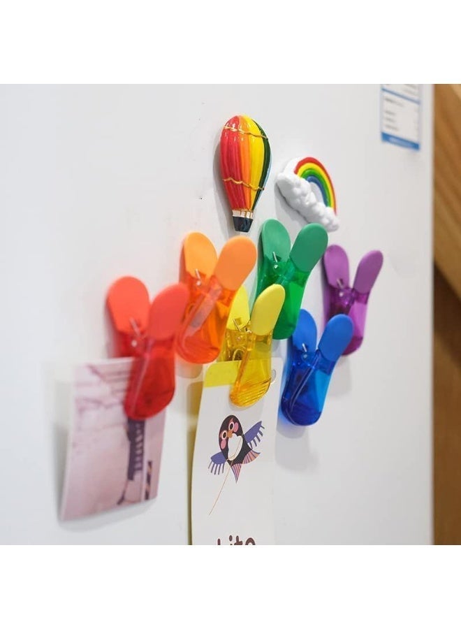 ChicAbode 12 Pack Food Snack Bag Sealing Clips, Multicolor Magnetic Plastic Clips, Refrigerator Magnet Clips for Notes Photos, Practical Accessories for Home Kitchen Office Use - Image 5