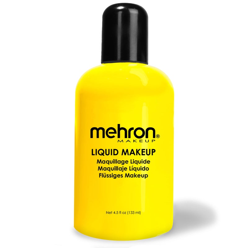 Mehron Makeup Liquid Makeup | Face Paint and Body Paint Perfect for Halloween, Cosplay I Air Brush Compatible 4.5 oz (133 ml) (Yellow) - Image 1
