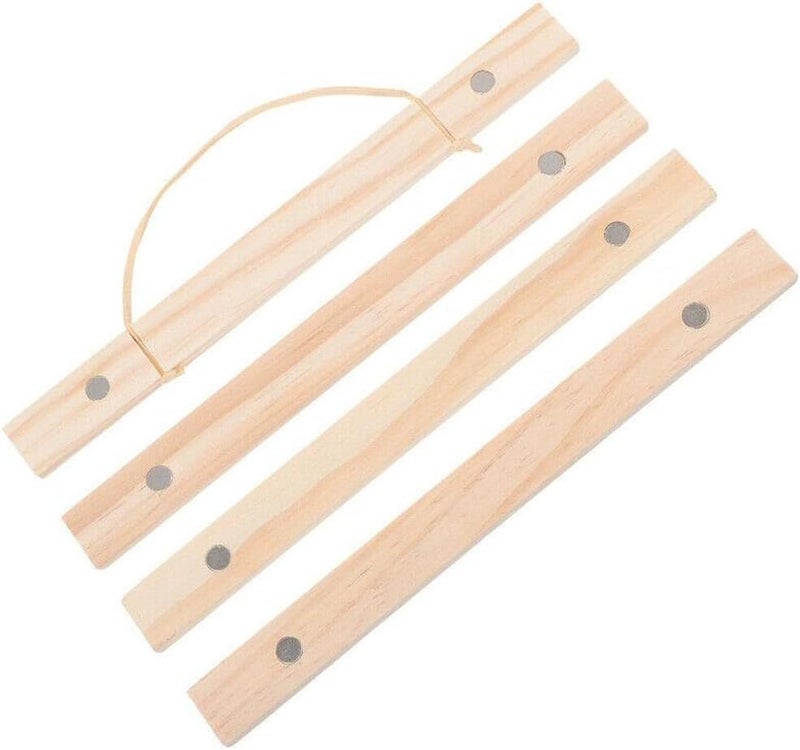 Tufgo Pine Wood Magnetic Poster Frame Set with Natural Finish and Leather Hanging Strap for Photos Prints Maps Scrolls in Living Room Bedroom or Office Wall Décor Fits 21cm to 51cm(21cm) Stable base - Image 1