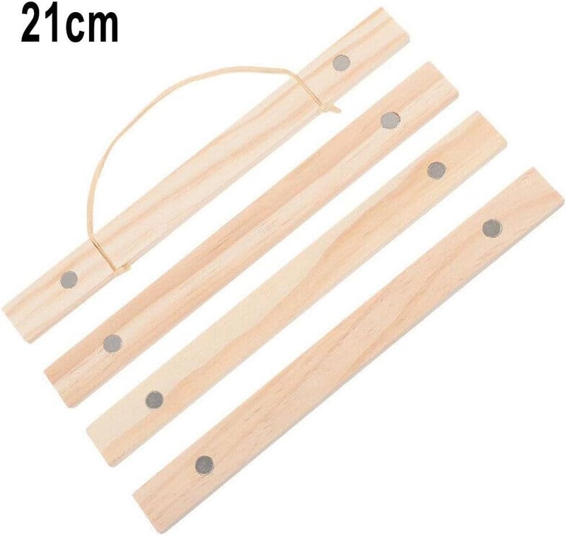 Tufgo Pine Wood Magnetic Poster Frame Set with Natural Finish and Leather Hanging Strap for Photos Prints Maps Scrolls in Living Room Bedroom or Office Wall Décor Fits 21cm to 51cm(21cm) Stable base - Image 5
