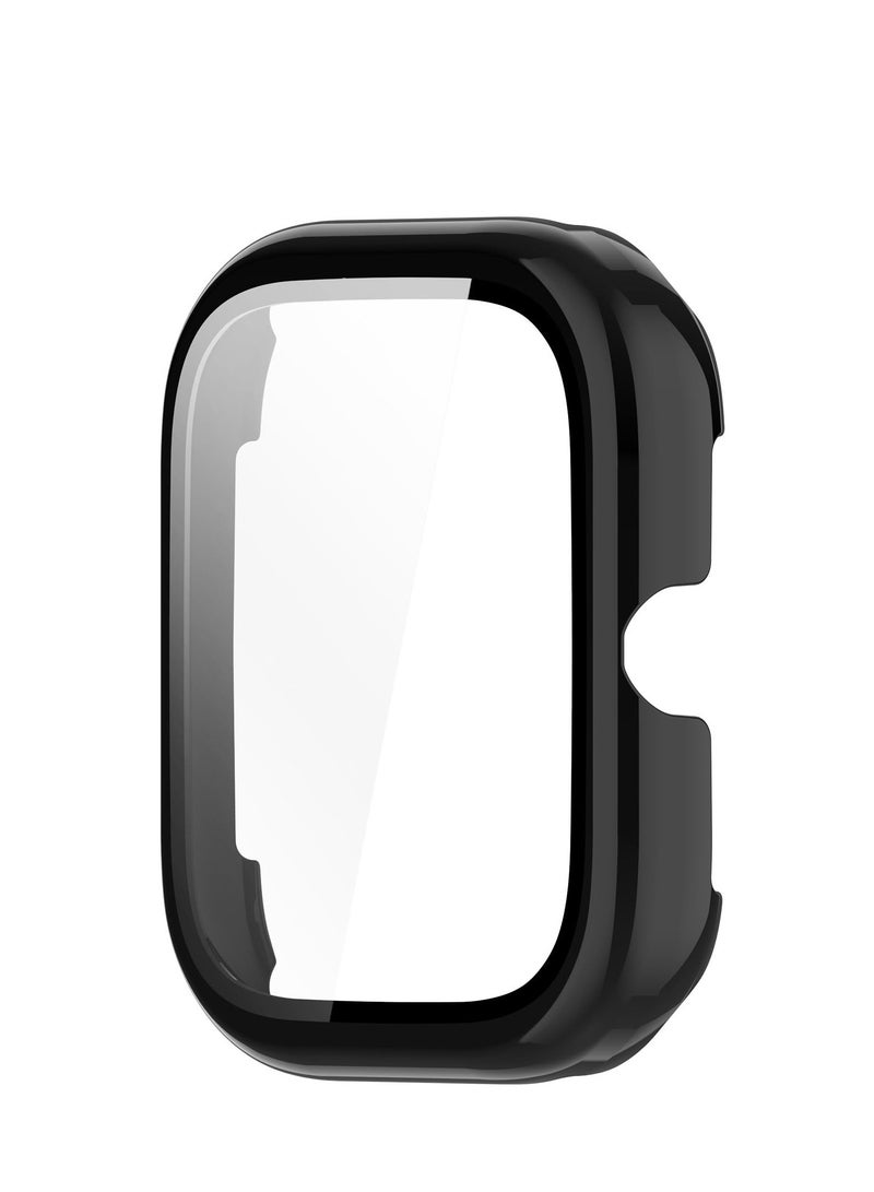 Protective Cover Compatible with Honor Choice Haylou Watch, PC Hard Case with Tempered Glass Full Protection 9H Anti-Scratch Shock-Absorbing (Black) - Image 2