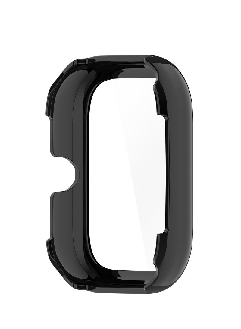 Protective Cover Compatible with Honor Choice Haylou Watch, PC Hard Case with Tempered Glass Full Protection 9H Anti-Scratch Shock-Absorbing (Black) - Image 4