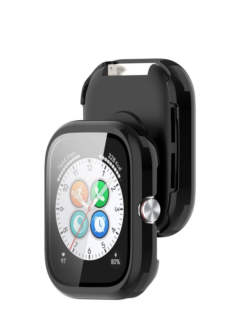 Protective Cover Compatible with Honor Choice Haylou Watch, PC Hard Case with Tempered Glass Full Protection 9H Anti-Scratch Shock-Absorbing (Black) - Image 5