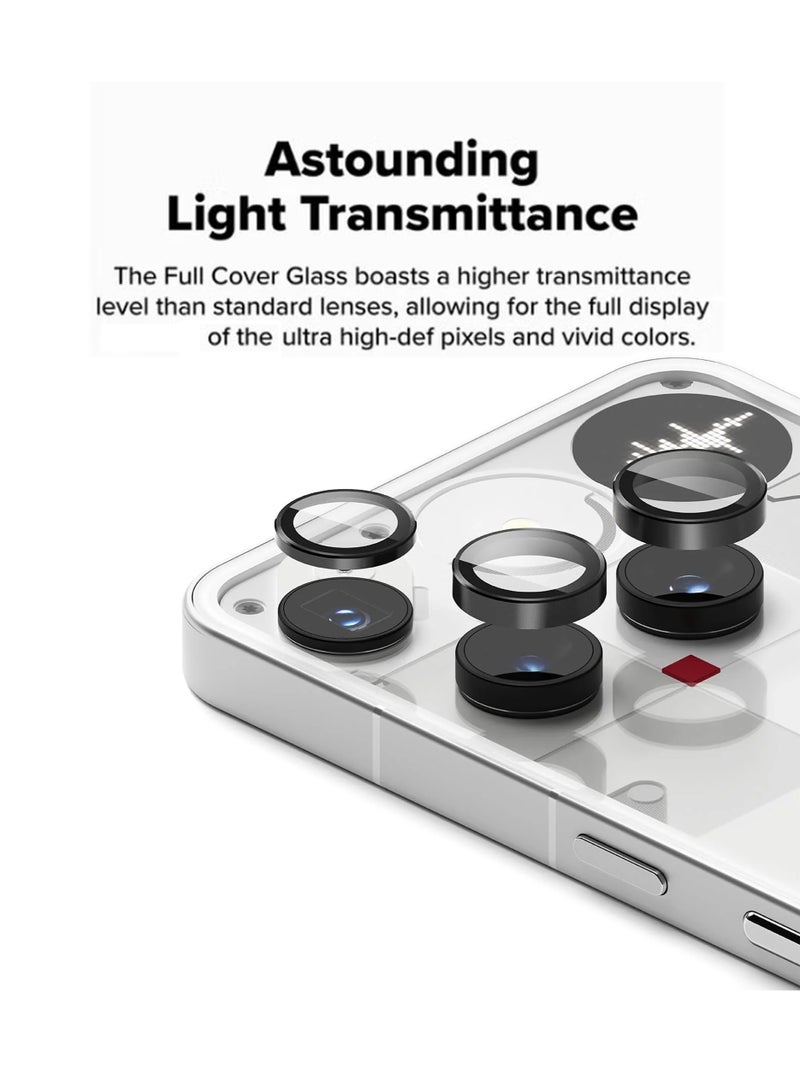 Nothing Phone 3 Camera Lens Protector, Tempered Glass Camera Cover Screen Metal Ring Case Friendly Scratch Resistant Easy to Install, Tempered Glass Cover Camera Screen Protector with Metal Ring Protector, Case Lens for Nothing Phone 3. Real machine debugging accurate color accuracy - Image 3