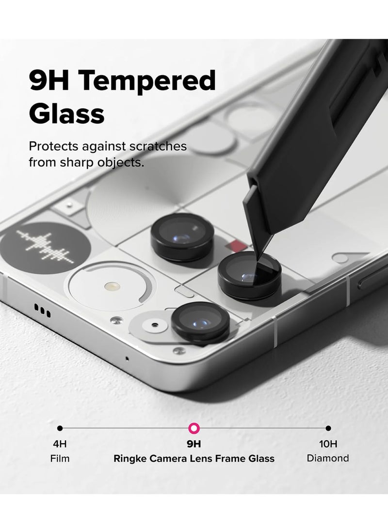 Nothing Phone 3 Camera Lens Protector, Tempered Glass Camera Cover Screen Metal Ring Case Friendly Scratch Resistant Easy to Install, Tempered Glass Cover Camera Screen Protector with Metal Ring Protector, Case Lens for Nothing Phone 3. Real machine debugging accurate color accuracy - Image 2