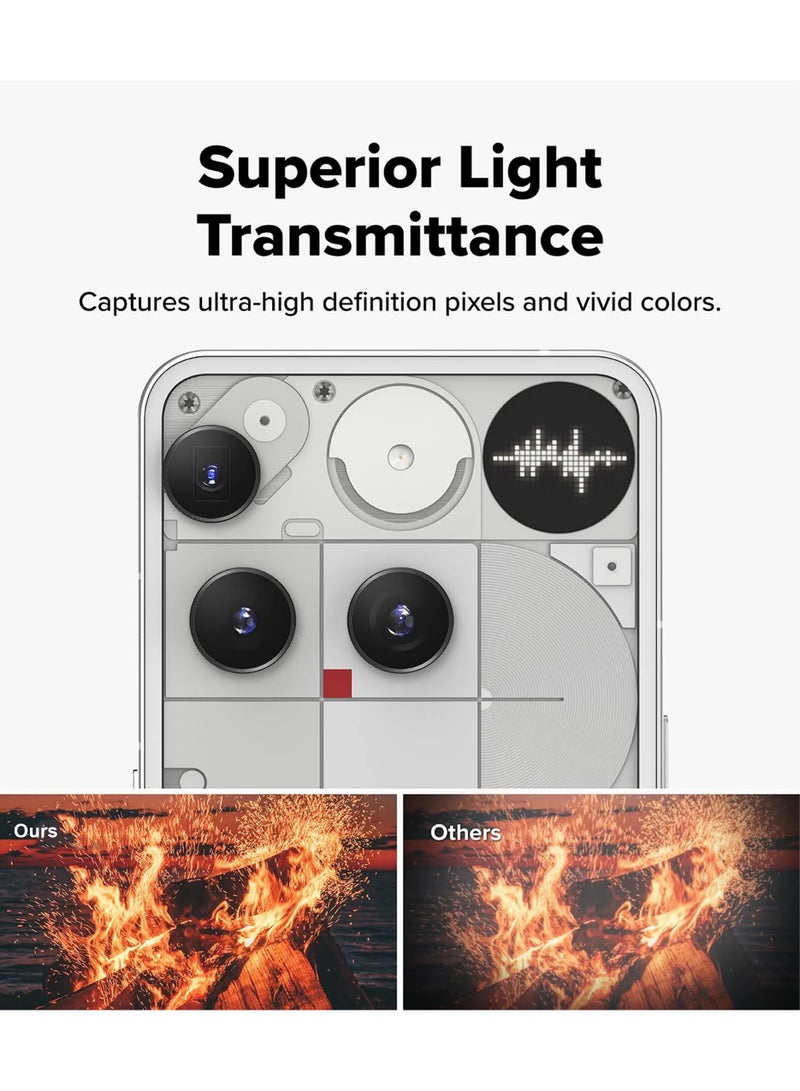 Nothing Phone 3 Camera Lens Protector, Tempered Glass Camera Cover Screen Metal Ring Case Friendly Scratch Resistant Easy to Install, Tempered Glass Cover Camera Screen Protector with Metal Ring Protector, Case Lens for Nothing Phone 3. Real machine debugging accurate color accuracy - Image 4