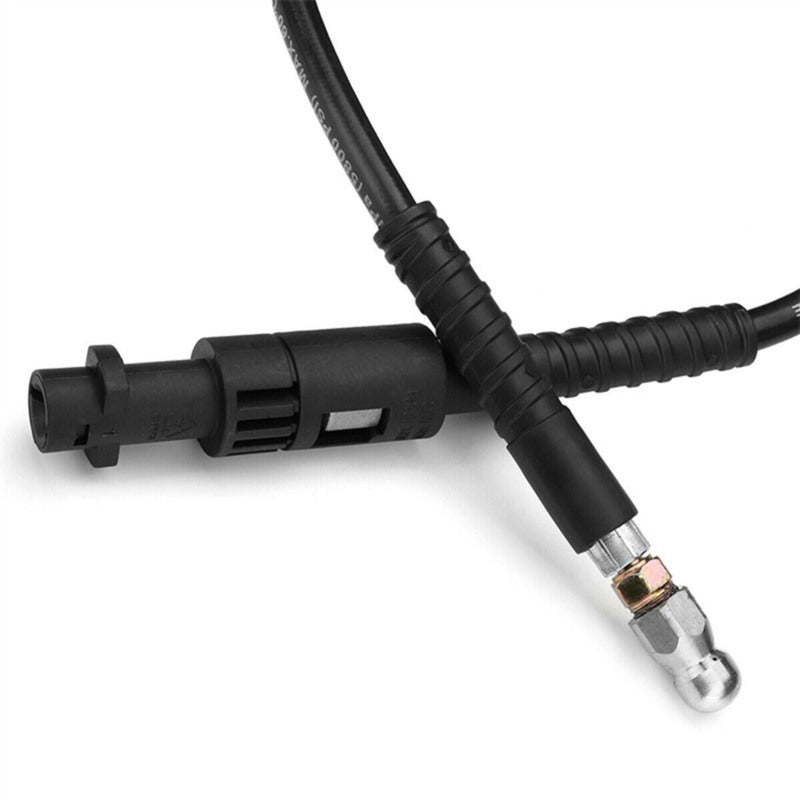 Pressure Washer Hose: Black PVC & Stainless Steel, Kink-Resistant, Durable - High Pressure Cleaning Accessory for Indoor Outdoor Pipe Drain Toilet Cleaning - Image 4