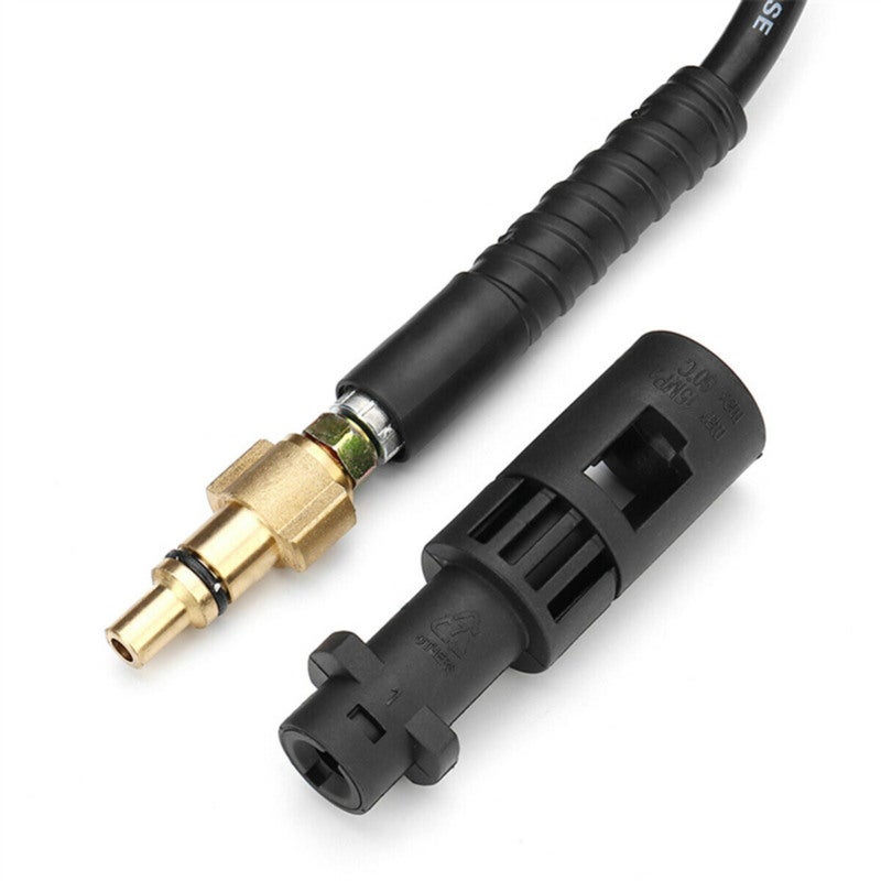Pressure Washer Hose: Black PVC & Stainless Steel, Kink-Resistant, Durable - High Pressure Cleaning Accessory for Indoor Outdoor Pipe Drain Toilet Cleaning - Image 3
