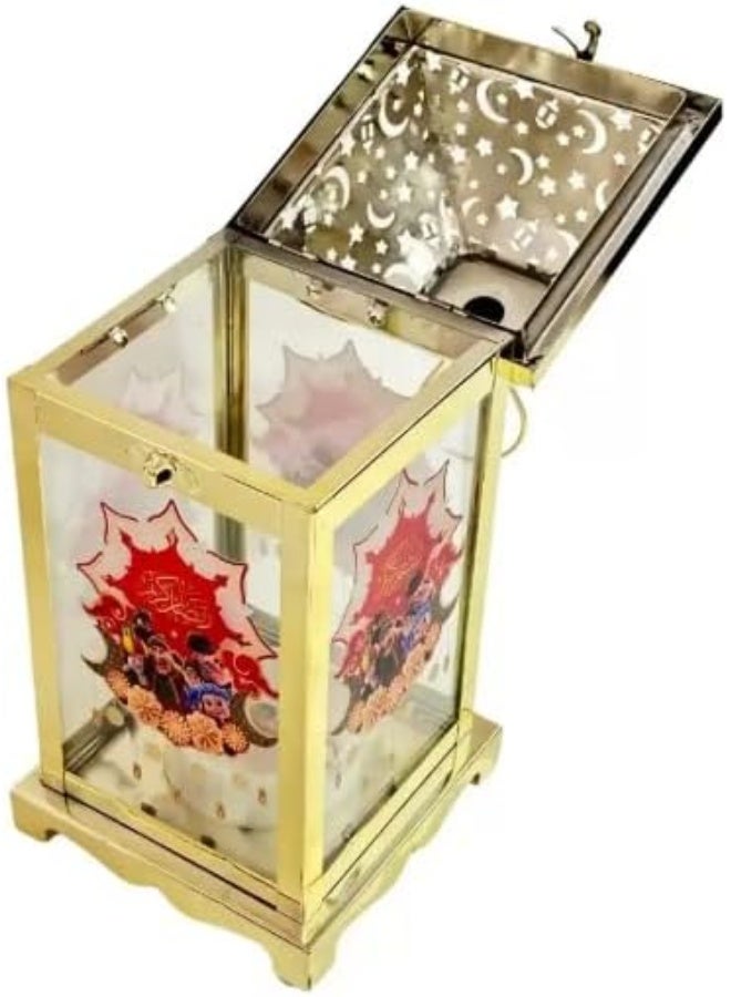 KOVAR Ramadan LED Lantern, Arabic Style Decorative Light, Battery Operated LED Lantern With Music and Moon Stars And Lamp Printed (style 5) - Image 3