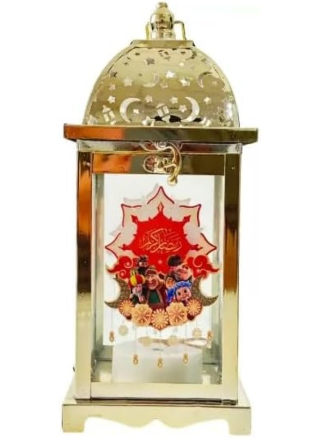 KOVAR Ramadan LED Lantern, Arabic Style Decorative Light, Battery Operated LED Lantern With Music and Moon Stars And Lamp Printed (style 5) - Image 2