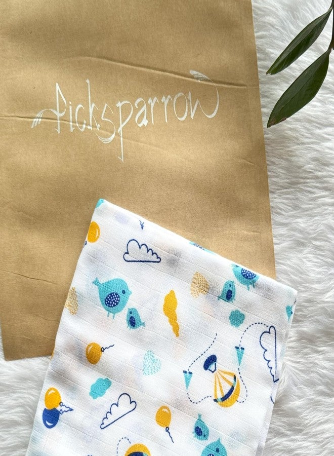 Picksparrow 100% Cotton Newborn Baby Bath Towel/Muslin Swaddle Wrap/Baby Nappy Cloth/Muslin Square/Newborn Essentials(Pack of 3) (70 * 70 cm) - Image 3