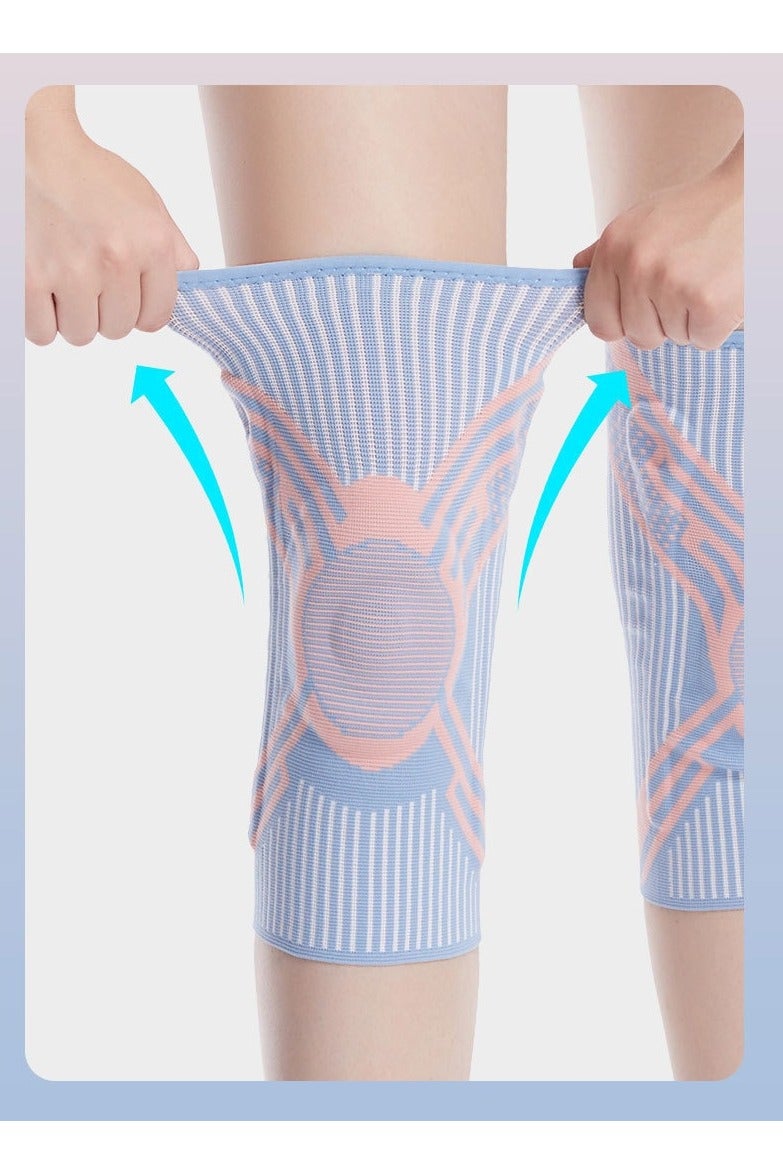 هالامودو Powder Blue 's الحياكة الحرفة المرأة الجري كرة السلة وسائد الركبة، عالية المرونة الساق الناعمة الحماية، غير انزلاق مريحة كرة السلة غطاء الحماية الساق، الرياضة اللياقة البدنية وسائد الركبة -L. - Image 5