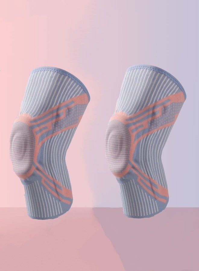 هالامودو Powder Blue 's الحياكة الحرفة المرأة الجري كرة السلة وسائد الركبة، عالية المرونة الساق الناعمة الحماية، غير انزلاق مريحة كرة السلة غطاء الحماية الساق، الرياضة اللياقة البدنية وسائد الركبة -L. - Image 1