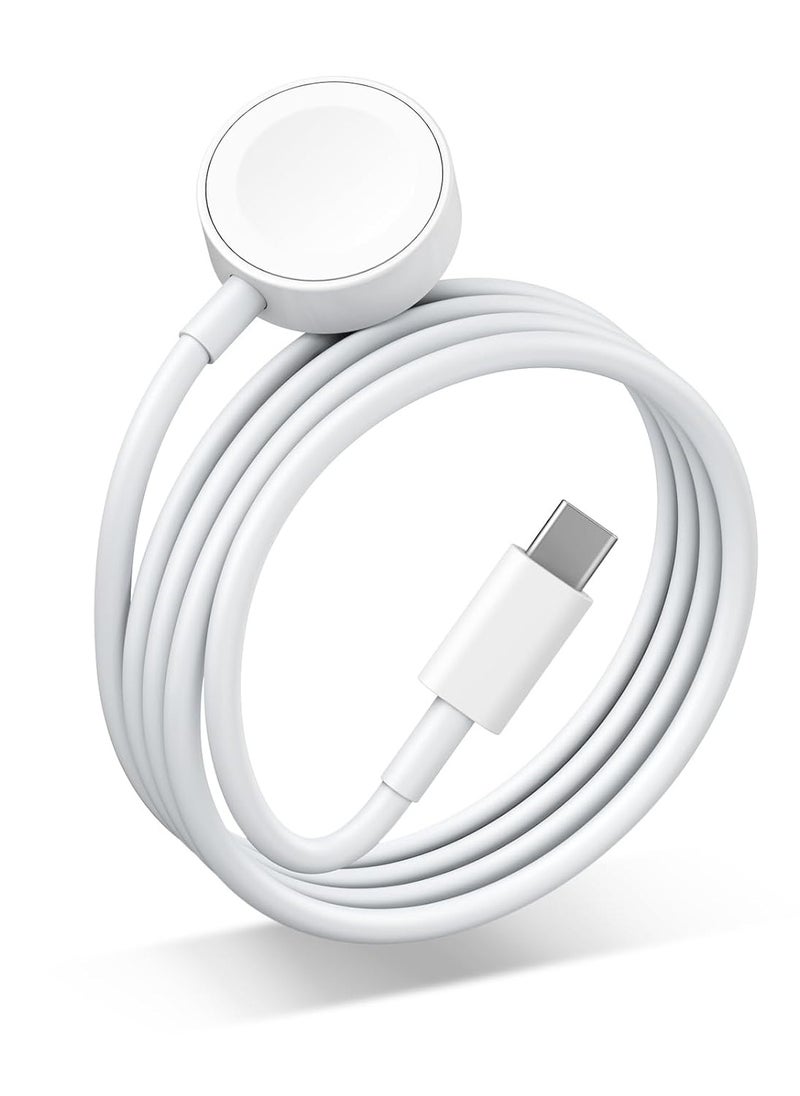 FLOWING - Fast Charging USB C Watch Charger Cord Compatible for Apple Watch, Magnetic Watch Charging Cable Compatible for Watch Series 9/8/7/Ultra/Ultra2/SE2/6/5/4/3/2/1/SE1, Type C Cord, 1M - Image 1