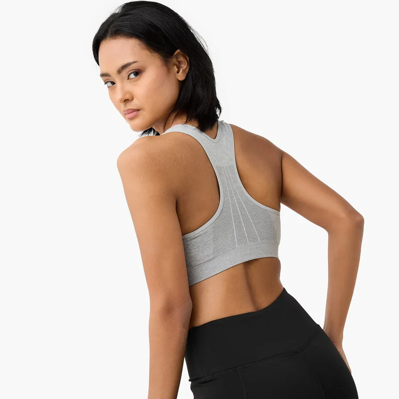 ADOT by Splash Textured Racerback Sports Bra with Scoop Neck