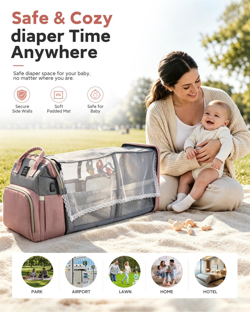houscly Black boy Diaper Bag Backpack: Baby toddler Bags with Changing Station for Women Men Girls Mom Dad Large Travel Backpack Pañaleras Modernas Para Bebe Niña Niño Newborn Essentials Baby New Born Gift - Image 5