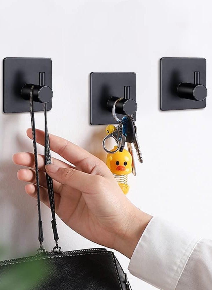 4-Piece Stainless Steel Coat And Robe Hook Black 4.5x4.5x2.6cm  - Image 3