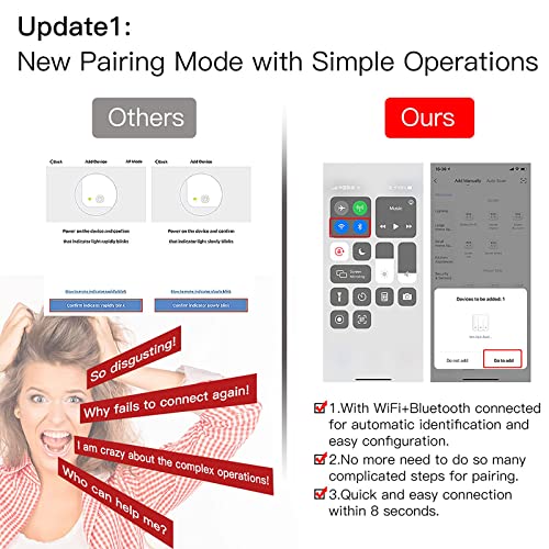 MoesGo WiFi Smart Wall Light Switch,Glass Panel, Multi-Control(3 Way), 2.4GHz Wi-Fi Touch Switches, Neutral Wire Required, Remote Control Smart Life/Tuya App, Work with Alexa, Google Home White 2 Gang - Image 3