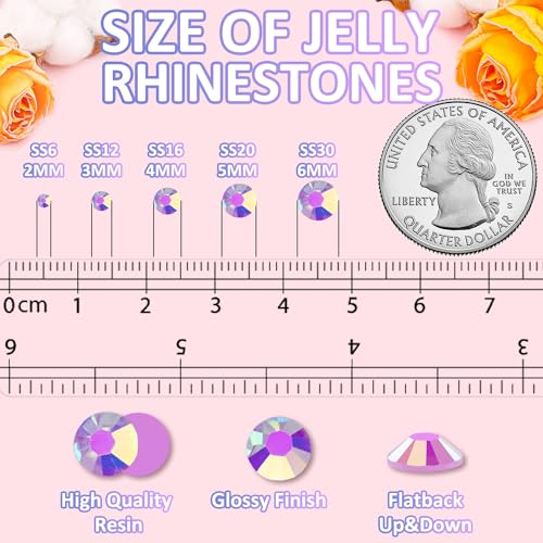 TINKRSTUFF 6000Pcs 3mm Resin Jelly Rhinestones with 1Pcs 10ml B7000 Jewelry Glue for Crafting, Lavender Purple AB Flatback Gems, Bedazzling Crystal Bulk for DIY Crafts Clothing Tumblers Shoes Nail Art Fabric - Image 3