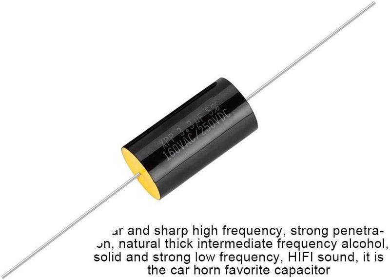 AUDBUA 2PCS Electrolytic Capacitors 1uF/2.2uF/3.3uF. Frequency Divider Capacitance Audio Speaker Capacitor (3.3uF) - Image 4