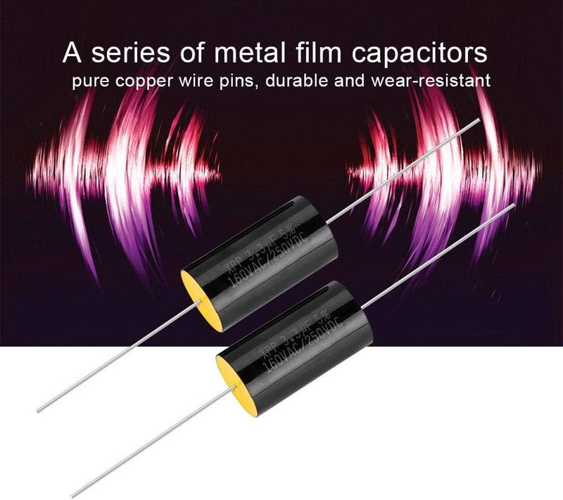 AUDBUA 2PCS Electrolytic Capacitors 1uF/2.2uF/3.3uF. Frequency Divider Capacitance Audio Speaker Capacitor (3.3uF) - Image 2