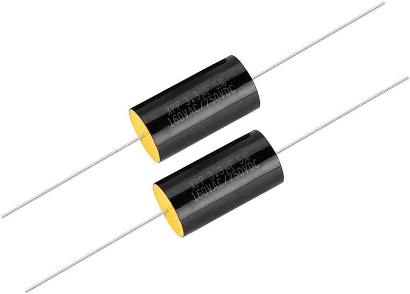 AUDBUA 2PCS Electrolytic Capacitors 1uF/2.2uF/3.3uF. Frequency Divider Capacitance Audio Speaker Capacitor (3.3uF) - Image 1