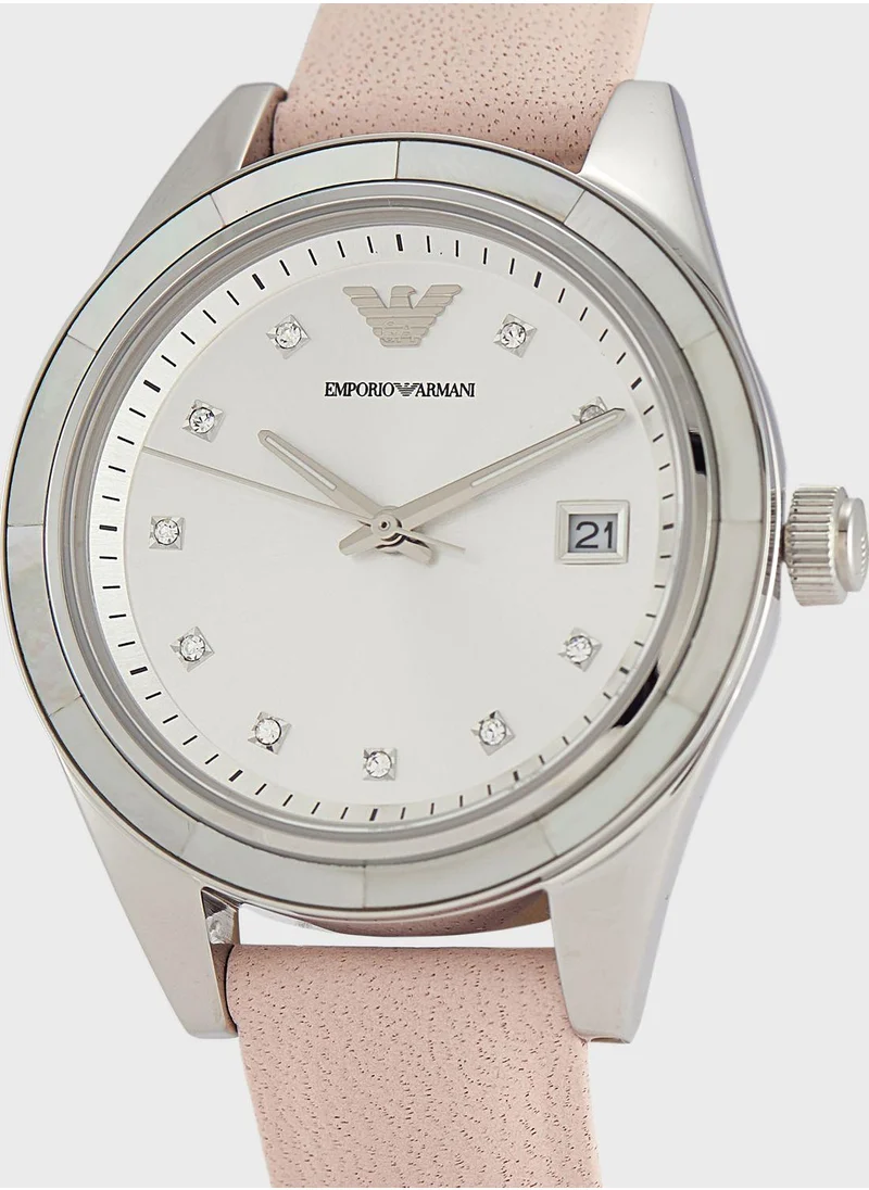 EMPORIO ARMANI Leo Silicone Strap Analog Watch