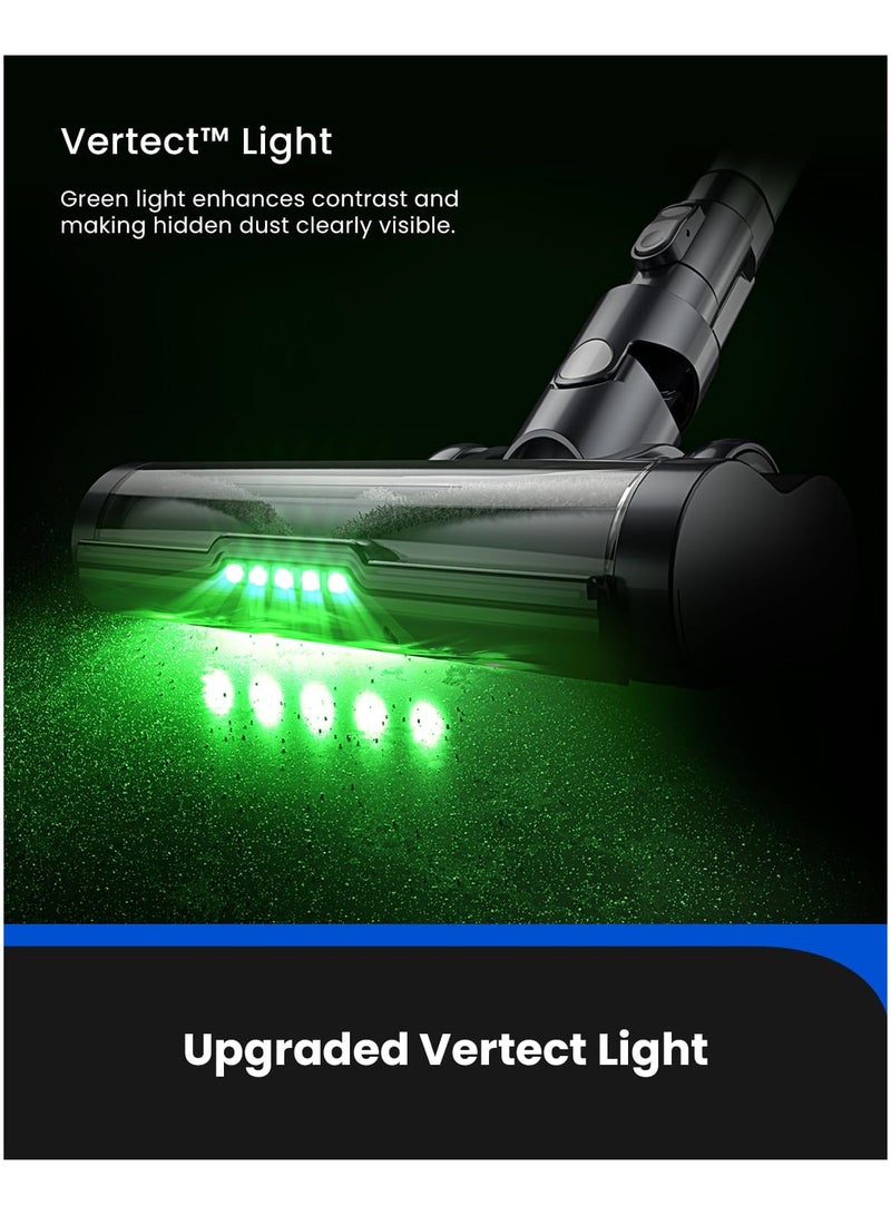Proscenic P12 Cordless Vacuum Cleaner, 33Kpa Stick Vacuum Cleaner, Green LED Headlights, Anti-Hair-Tangle Brush, Powerful Cordless Hoover with Touch Display, 60min Runtime, Deep Clean for Pet Hair - Image 2