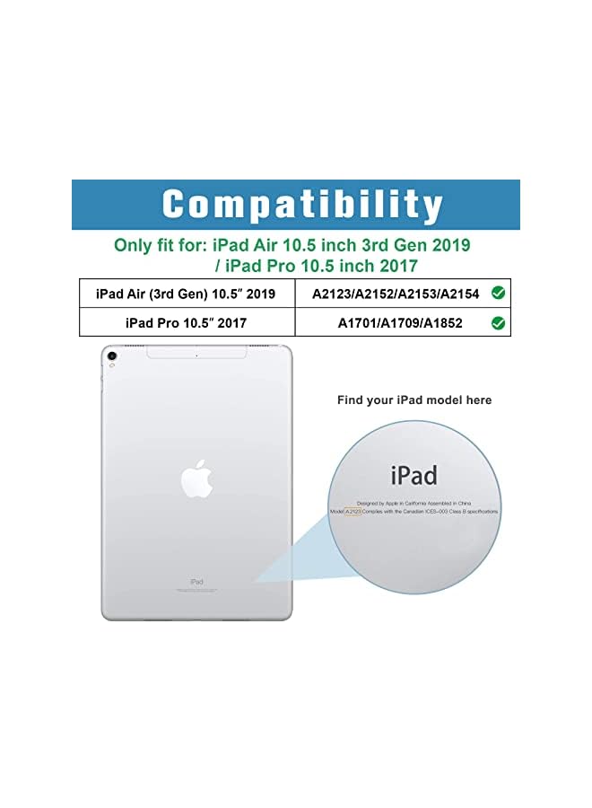 Procases iPad Air (3rd Gen) 10.5" 2019 / iPad Pro 10.5" 2017 Case, Ultra Slim Lightweight Stand Smart Case Shell with Translucent Frosted Back Cover for Apple iPad Air (3rd Gen) 10.5" 2019 –Navy Blue - Image 2