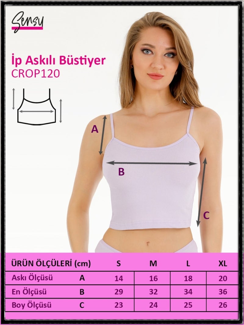 Women's Corduroy Rope Strap Crop Bustier - CROP120