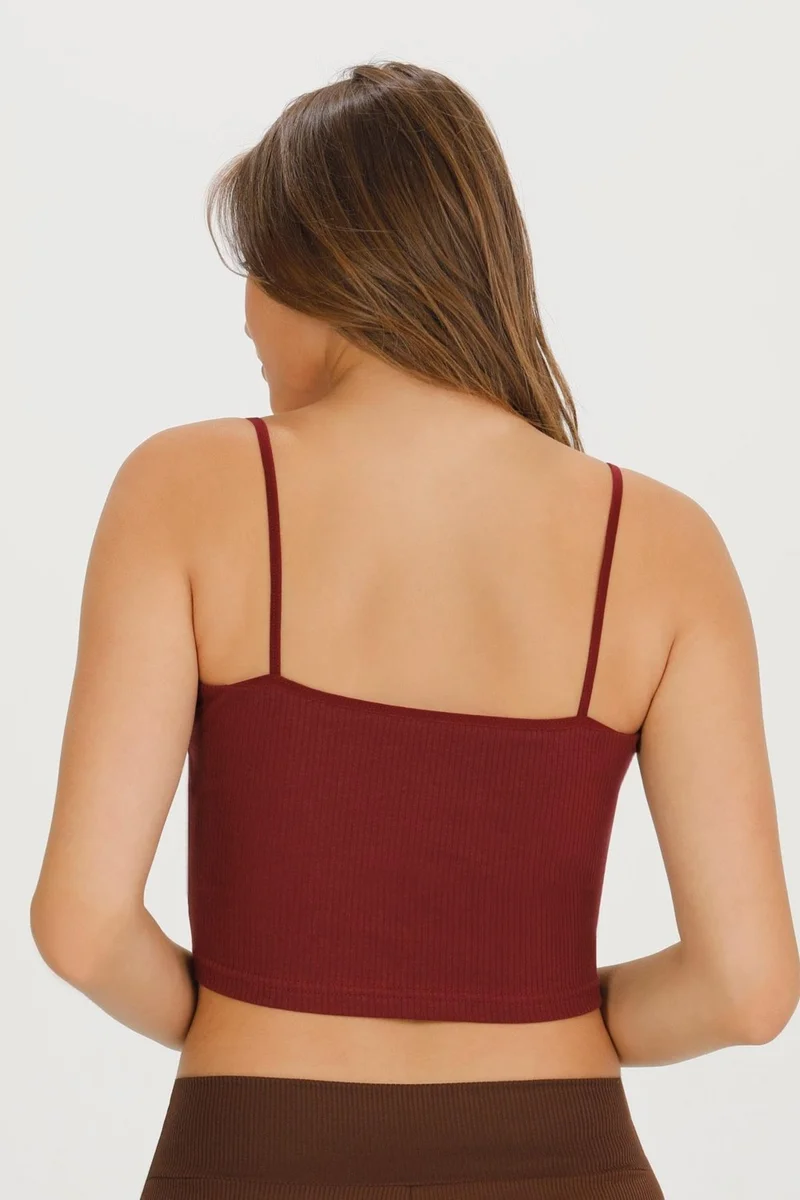 Sensu Women's Corduroy Rope Strap Crop Bustier - CROP120