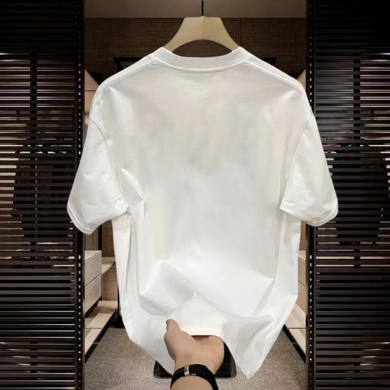 Short-Sleeved T-Shirt Men'S Trendy Brand Summer Short-Sleeved Internet-Famous Trendy Ins Simple Printed Top - Image 5