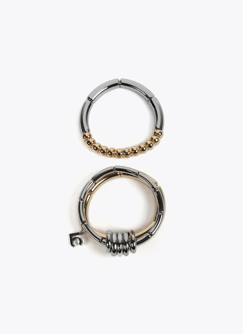 Lola Casademunt Pack of two-tone metal bracelets