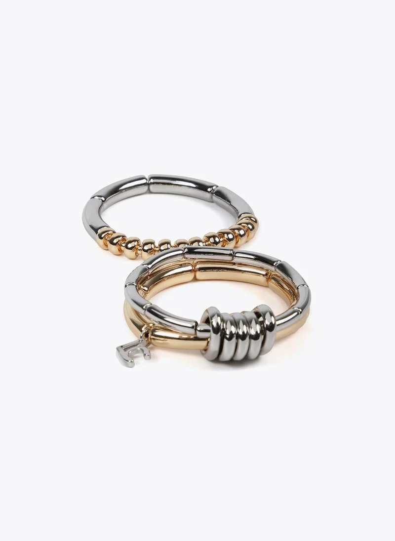 Lola Casademunt Pack of two-tone metal bracelets