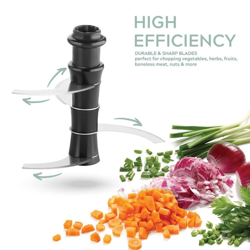 Rellon Rellon Industries Food Chopper 1100ML Vegetable Chopper Onion Chopper Garlic Chopper Hand Chopper for Vegetables Large Chopper BLUE  - Image 4