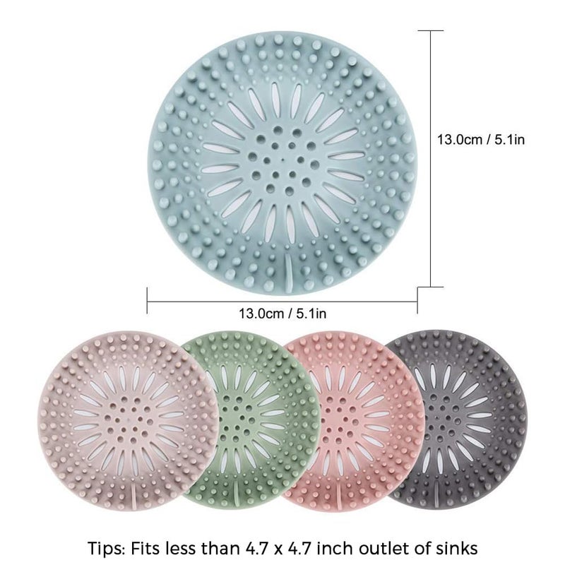 Gotega Bathroom Sink Drain Strainers, Hair Catcher Shower Drain Covers Protector, Flexible TPR Material, Multiple Colors for Bathroom Tub Shower and Sink Hair Trap Garbage Disposal Parts, 5 Pack - Image 4
