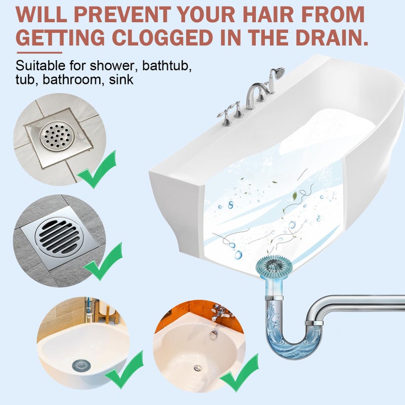 Gotega Bathroom Sink Drain Strainers, Hair Catcher Shower Drain Covers Protector, Flexible TPR Material, Multiple Colors for Bathroom Tub Shower and Sink Hair Trap Garbage Disposal Parts, 5 Pack - Image 5