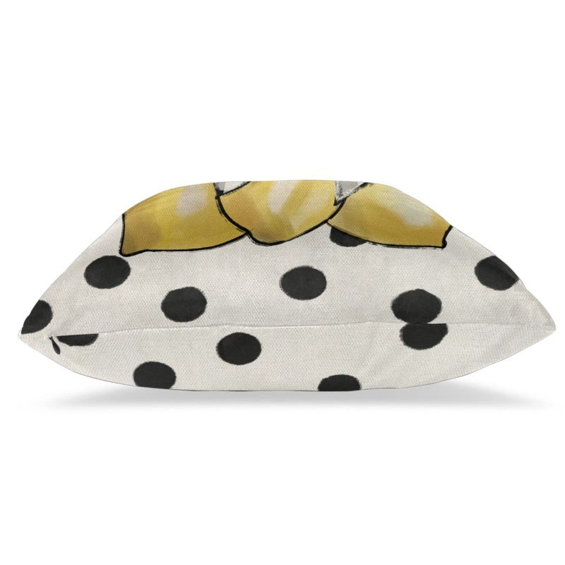 Sunshineyan Summer Pillow Covers 18x18 Set of 2  Yellow Lemons Polka Dots Decorative Throw Pillow Cases Watercolor Summer Seasonal Linen Decorations for Home Bed Car Spring Decor - Image 3