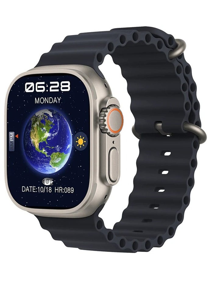 Generic - Apple Watch Ocean Band 49mm 45mm 44mm 42mm Soft Silicone Black - Image 1