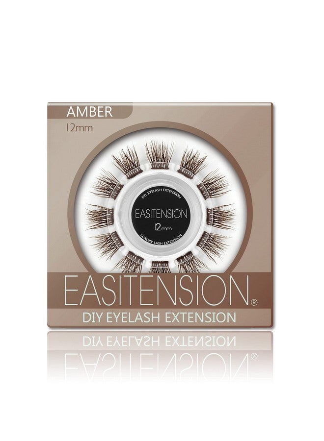 EASITENSION Diy Eyelash Extension 3D Effect Individual Melt Flare Lash Cluster Natural Lashes Set Home Eyelash Extension Lashes Pack (12Mmamber) - Image 1