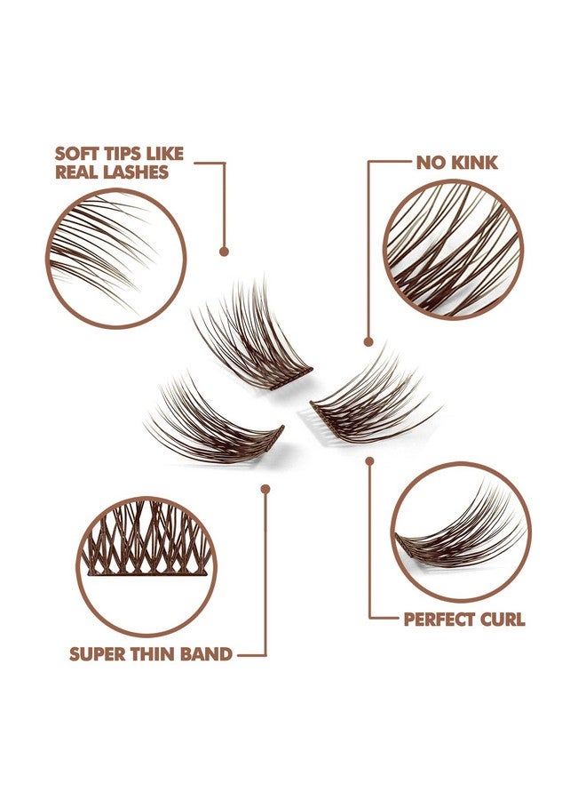 EASITENSION Diy Eyelash Extension 3D Effect Individual Melt Flare Lash Cluster Natural Lashes Set Home Eyelash Extension Lashes Pack (12Mmamber) - Image 2