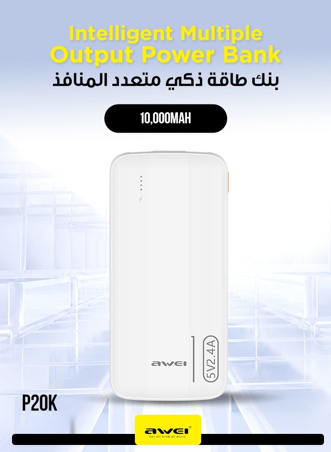 أوي باور بانك بسعة 10,000 ملي أمبير - شاحن محمول مزود بشاشة رقمية لعرض نسبة البطارية، تصميم مدمج و سهل الحمل، يحتوي على منافذ USB-A مزدوجة لشحن جهازين في نفس الوقت، مع توافق واسع مع  الهواتف الذكية، الأجهزة اللوحية، أجهزة الألعاب، البلوتوث و المزيد 10000 mAh - Image 1