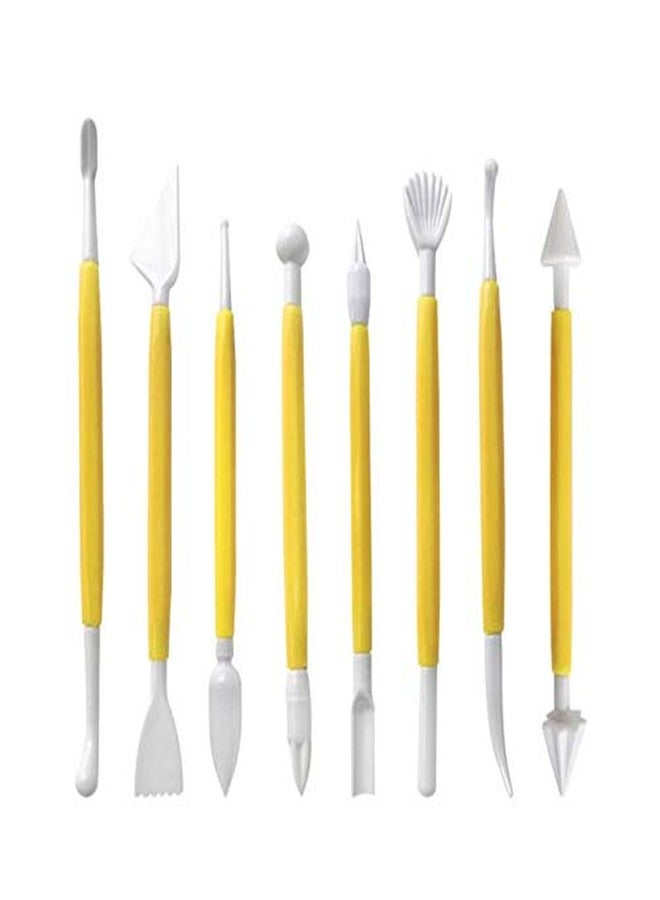 HUNCHA Fondant Cake Sculpting Cutter Chocolate Decoration Flower Modeling Marshmallow Sculpting Clay Baking Craft Tools Set of 8, Random Color - Image 2