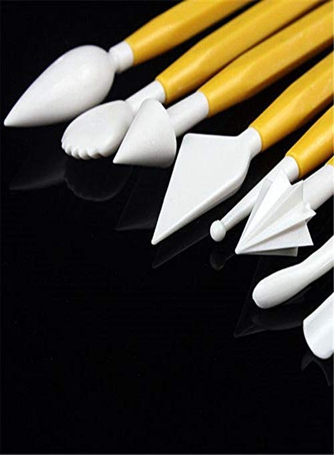 HUNCHA Fondant Cake Sculpting Cutter Chocolate Decoration Flower Modeling Marshmallow Sculpting Clay Baking Craft Tools Set of 8, Random Color - Image 5