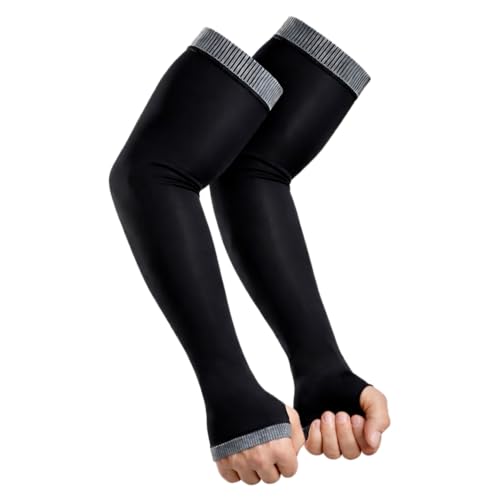 AUTOFRILL Arm Sleeves for Men & Women | UV Protection Sleeves for Sun Protection | Cooling, Breathable & Stretchable | Bike Riding, Driving, Sports & Daily Use (Black, 1 Pair) - Image 1