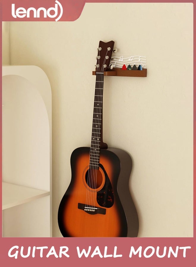 LENND Guitar Wall Mount Stand with LED Lights - Solid Wood & Acrylic USB-Powered Guitar Accessories - Gift for Men, Guitar Players, Music Lovers (for Acoustic, Electric Bass, Ukulele) - Image 4