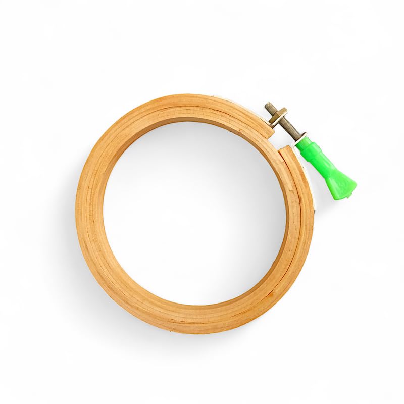 ADW CRAFT'S 4 INCH Embroidery Wooden Hoop(3 PLY, Pack of 6),Wooden Hoop Ring for Embroidery Kit,Wooden Embroidery Hoop Ring Frame,Wooden Frames for Craft Hoop Frame,Mini Wooden Hoop,Hand Embroidery Frame Wooden  - Image 2