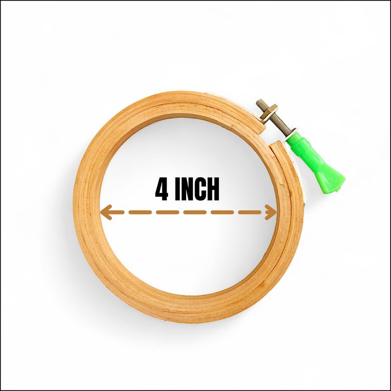 ADW CRAFT'S 4 INCH Embroidery Wooden Hoop(3 PLY, Pack of 6),Wooden Hoop Ring for Embroidery Kit,Wooden Embroidery Hoop Ring Frame,Wooden Frames for Craft Hoop Frame,Mini Wooden Hoop,Hand Embroidery Frame Wooden  - Image 3